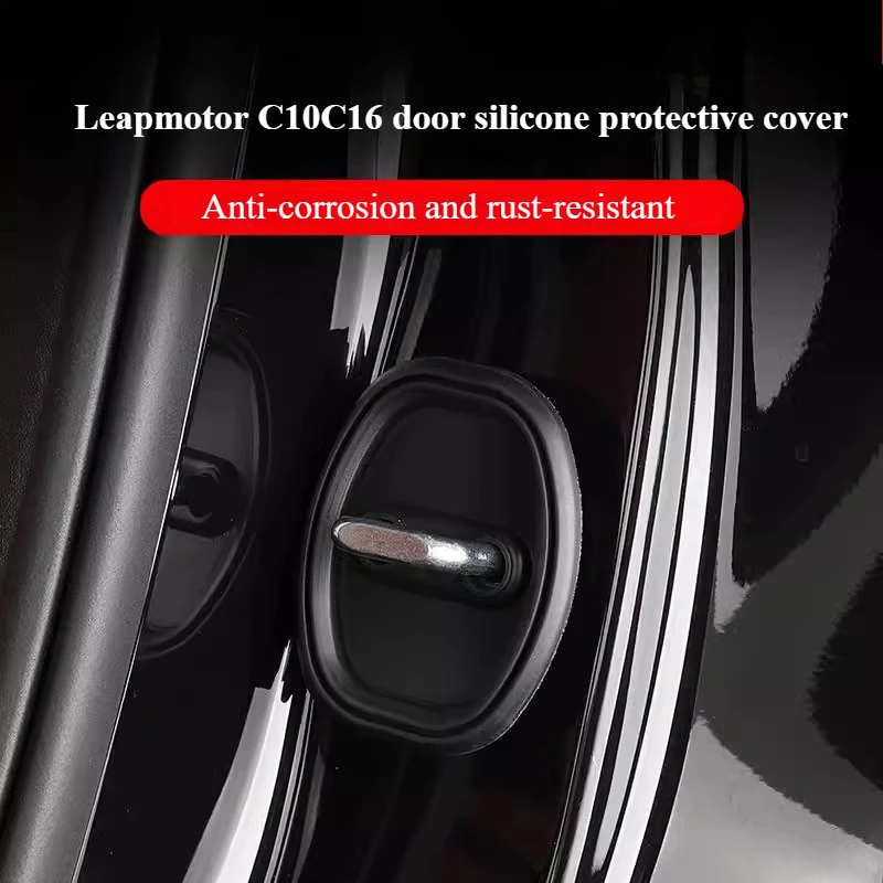 Good Quality New For 24 Leapmotor C16 C10 Silicone Door Lock Cover, Anti-Rattle , Custom Fit Car Door Protector Accessories