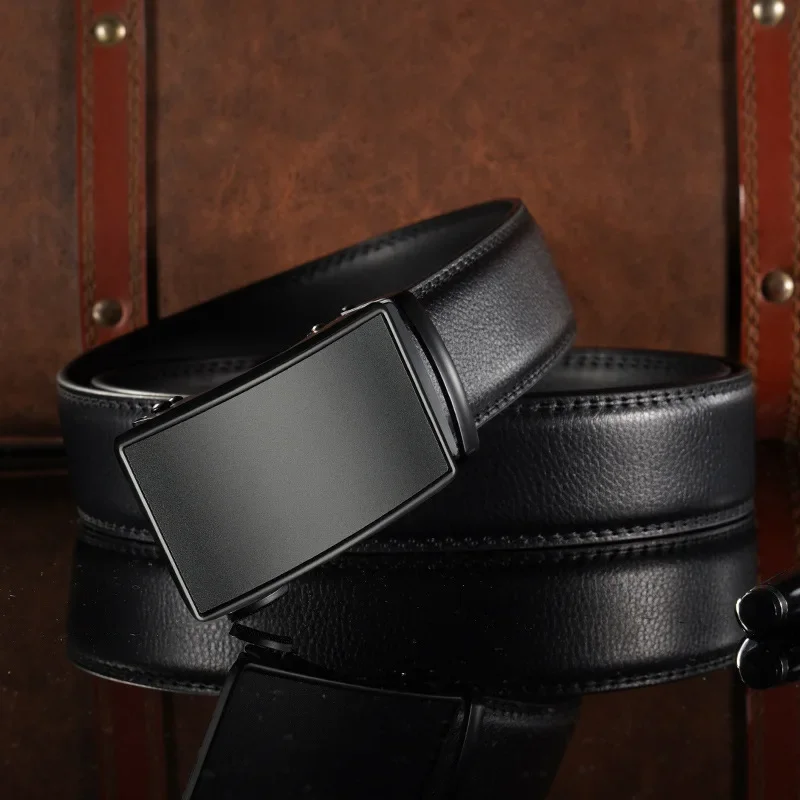 2026 New Men's Designer Alloy Automatic Buckle Belt For Men Cow Leather Mens Belts Luxury Ceinture Homme Black Belt Male B484