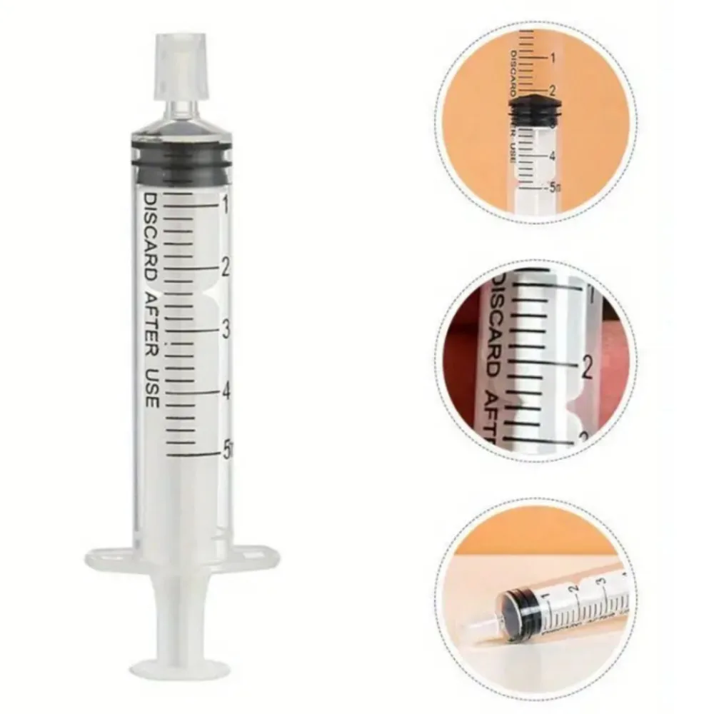 5ML Plastic Perfume Syringe for Quantitative Distribution of Refillable Bottles, Cosmetic Pump Syringe Tool 5pcs