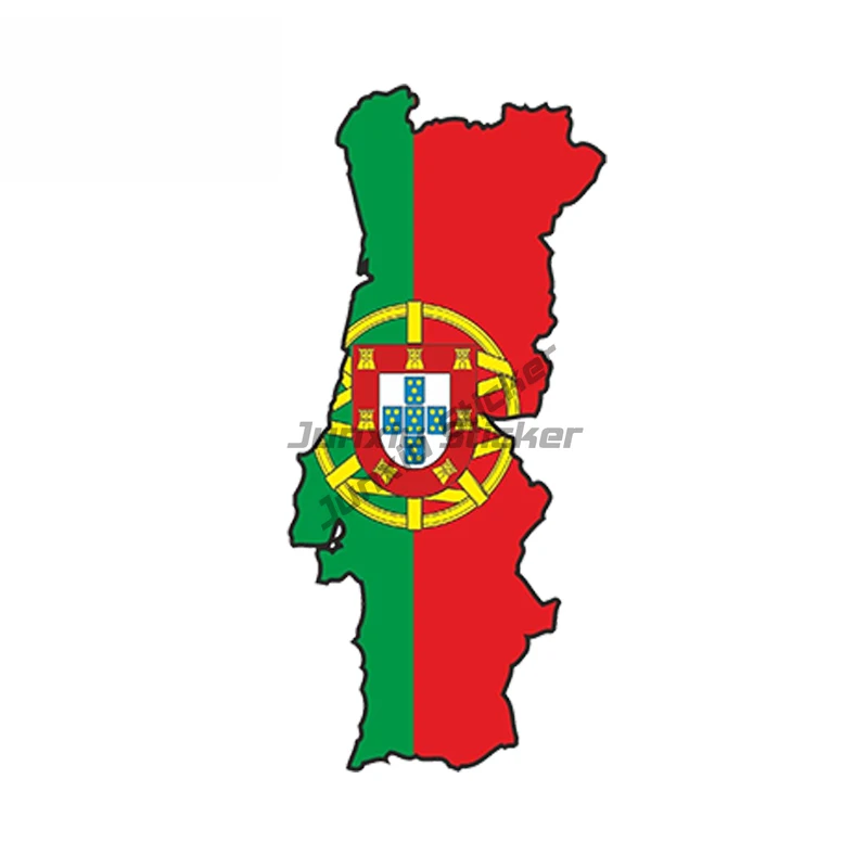 Mapa de la bandera de Portugal, emblema nacional, pegatina creativa de PVC para decorar coche, furgoneta, casco, ventana, nevera, habitación, accesorios de calcomanía de pared