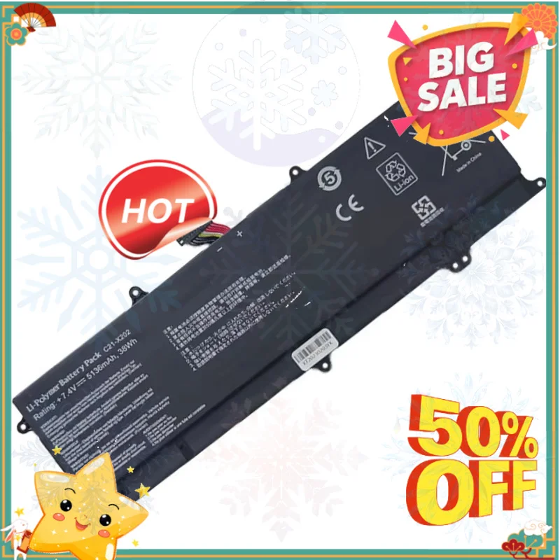 SWZY New C21-X202 5136mAh Laptop Battery for ASUS VivoBook S200 S200E X202 X202E X201 X201E S200E-CT209H S200E-CT182H S200E-CT1
