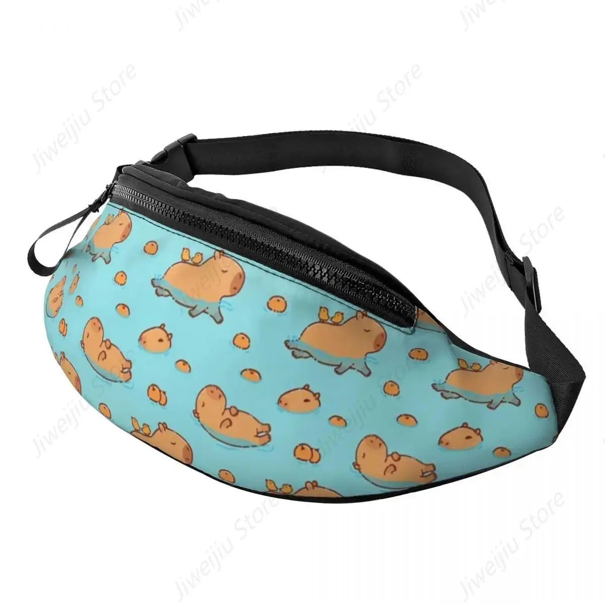 Capybara Swimming Fanny Bag Custom Cute Animal Crossbody Waist Pack Women Men Cycling Camping Phone Money Pouch