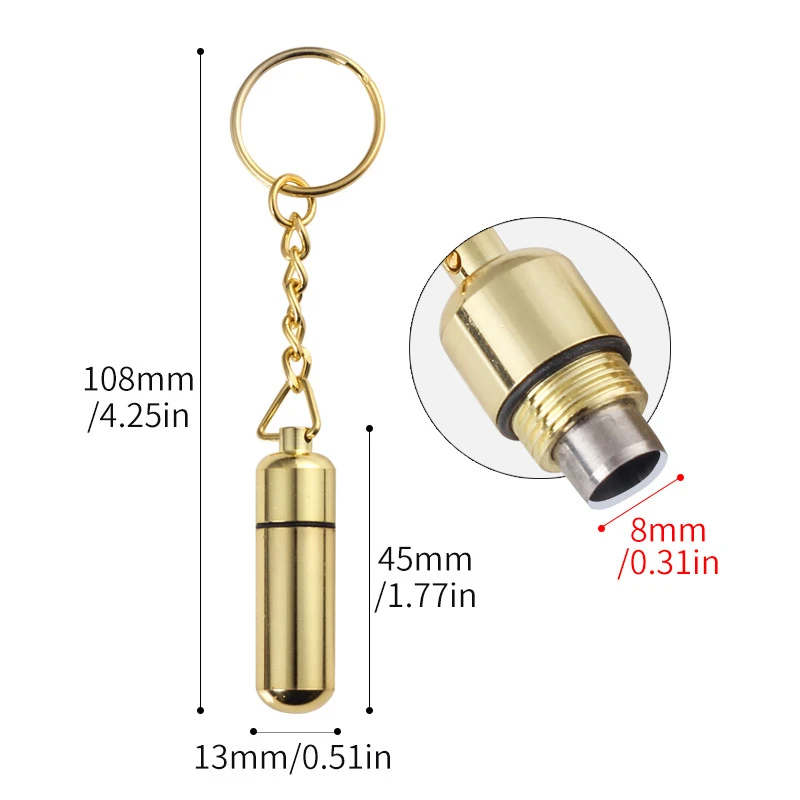 Portable Cigar Puncher 8mm Hole Stainless Steel Cigar Piercer with Keychain Cigar Drill Tools view 2