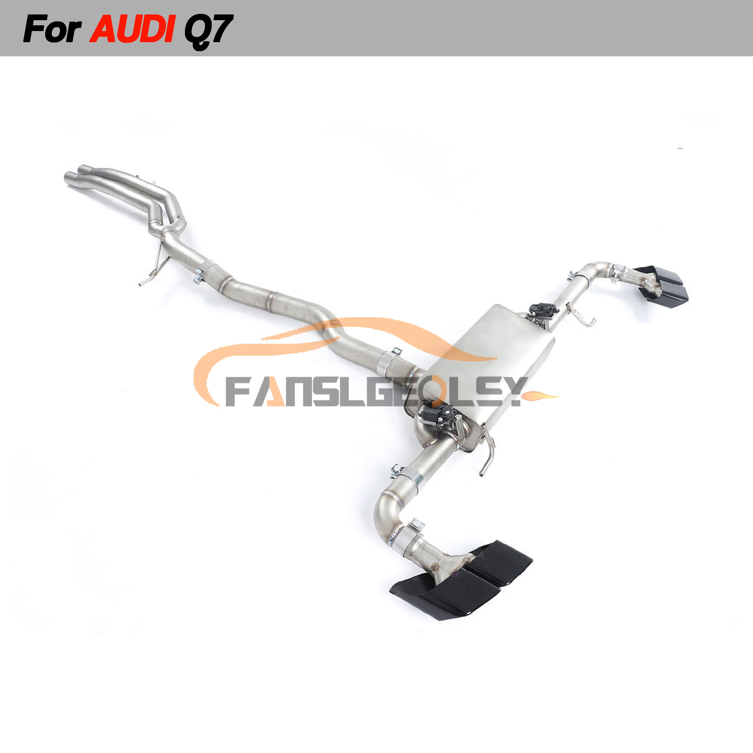 For Audi Q7 Steel Catback Performance Exhaust System Valve With Muffler Pipes Tuning exhaust assembly