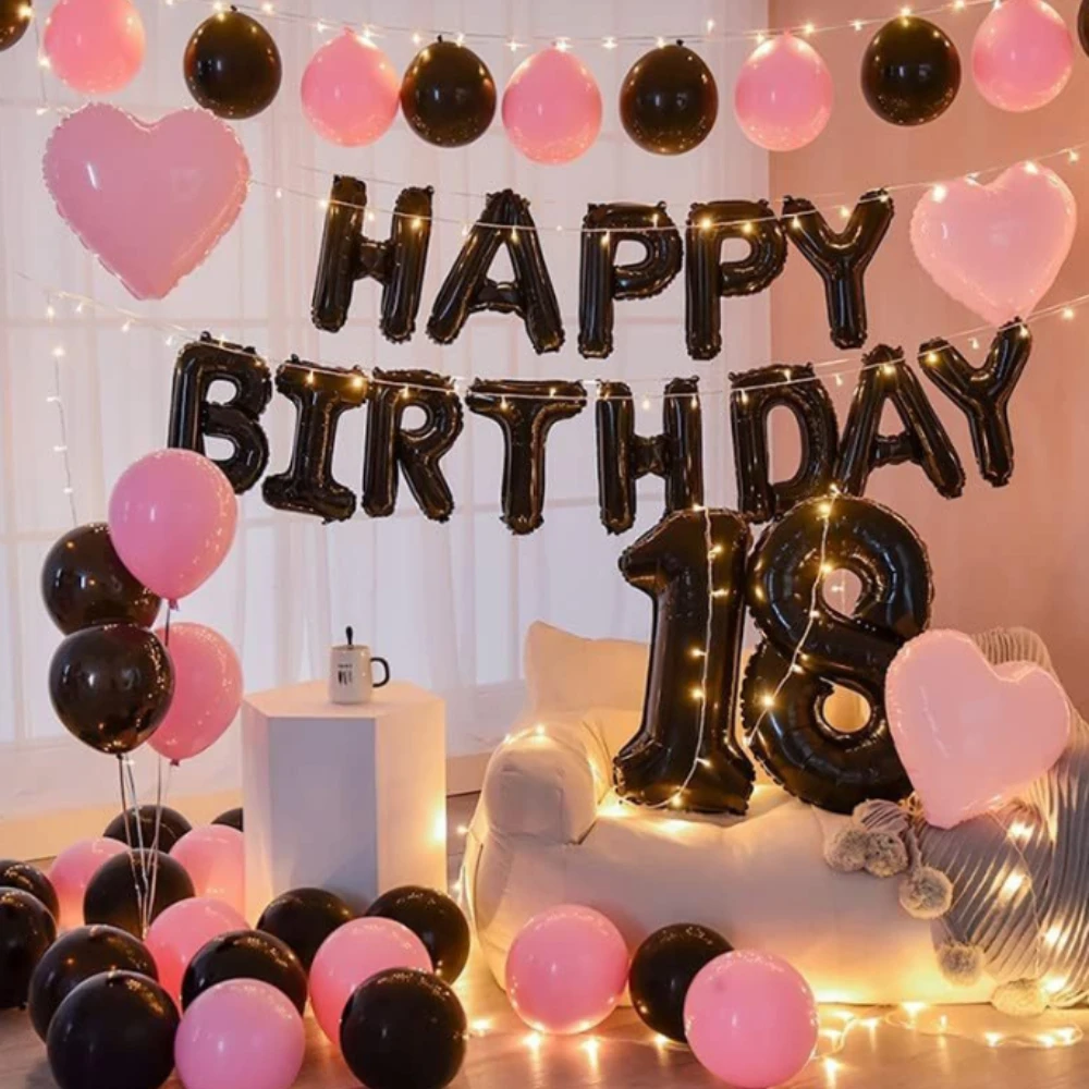 بالون أسود لعيد الميلاد السعيد الرقمي يستخدم لمستلزمات الحفلات للبالغين والأطفال10 11 14 15 16 18 25 30 35 40 50 60 70 سنة #3