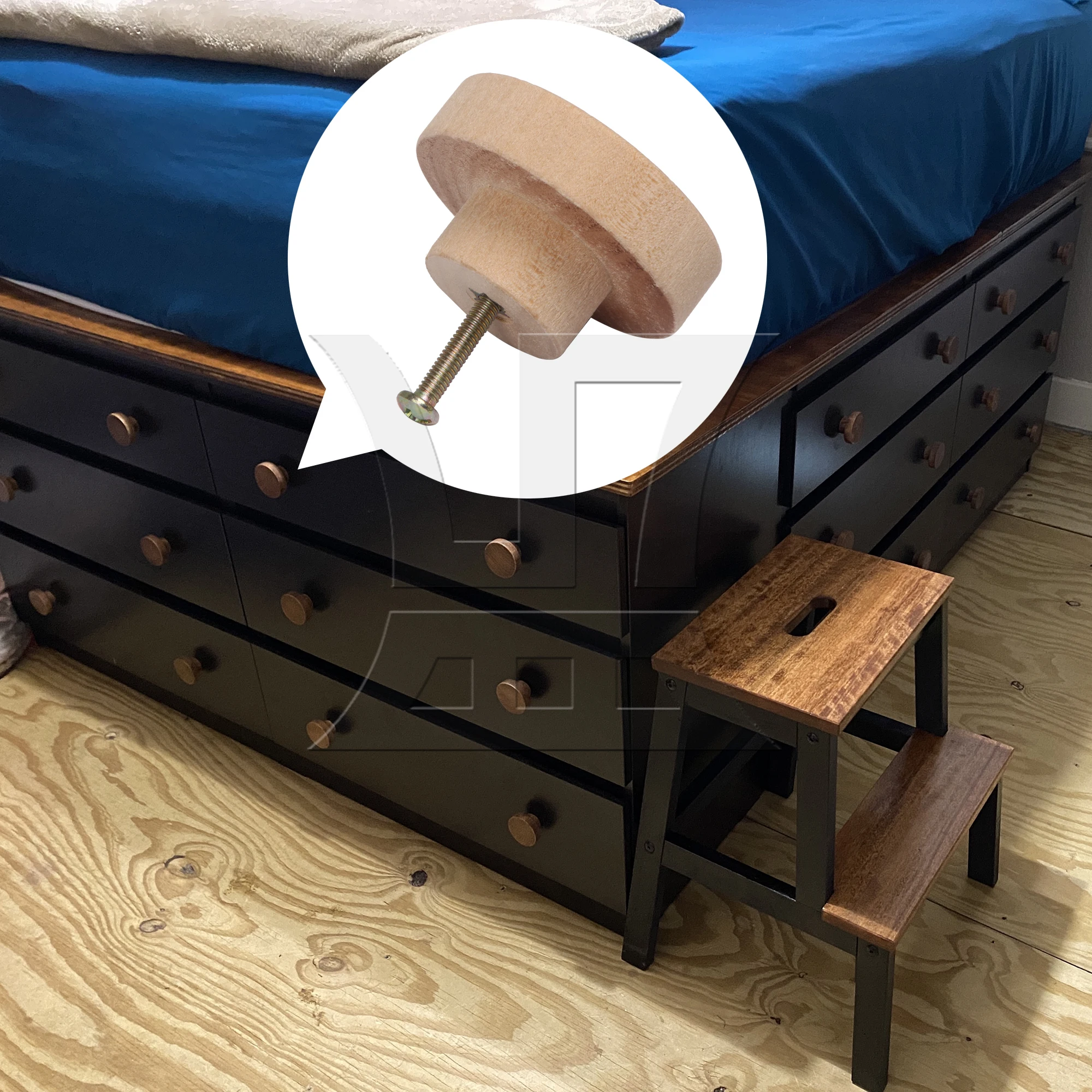 

BQLZR 10Pcs 50x25mm Wood Color Wood Pull Knobs for Drawer and Cabinet