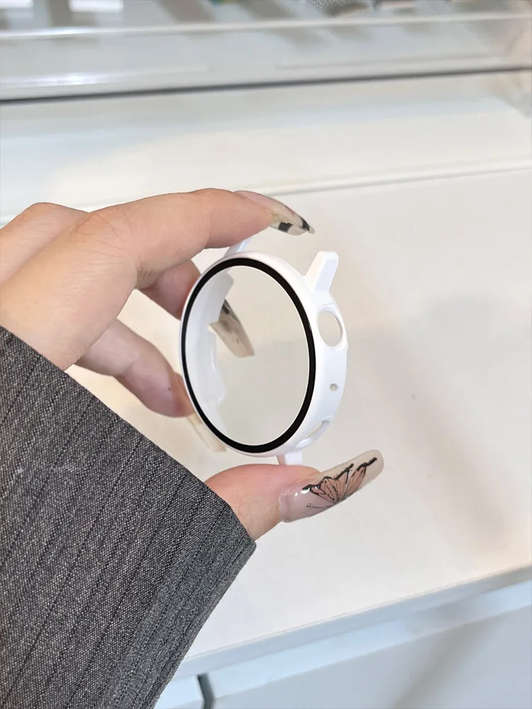 Glas + Hülle für Samsung Galaxy Watch Active 2 44 mm 40 mm Rundum-Abdeckung Stoßstange + Displayschutzfolie Correa Active2 44 mm 40 mm