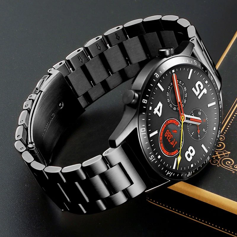 20/22mm Solid Stainless Steel Strap For Huawei Watch GT 2 2e 3 4 5 5Pro Bracelet Samsung Galaxy Watch4 5 6 7 Classic/Active Band