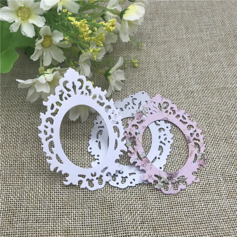 Lacefoto moldura de flor, chaveiro de metal, agitador, coração, corrente de papel, scrapbook, artesanato, cartão, faca de arte de perfurar