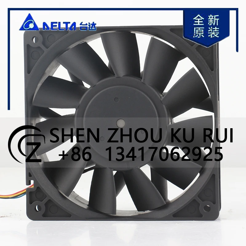 دلتا 12 فولت 48 فولت DC24V 1.50A التيار المتناوب EC 12038 120x120x38 مللي متر 12 سنتيمتر مزدوجة الكرة ارتفاع حجم الهواء العاكس العاكس FFB1224EHE-8F08 مروحة التبريد