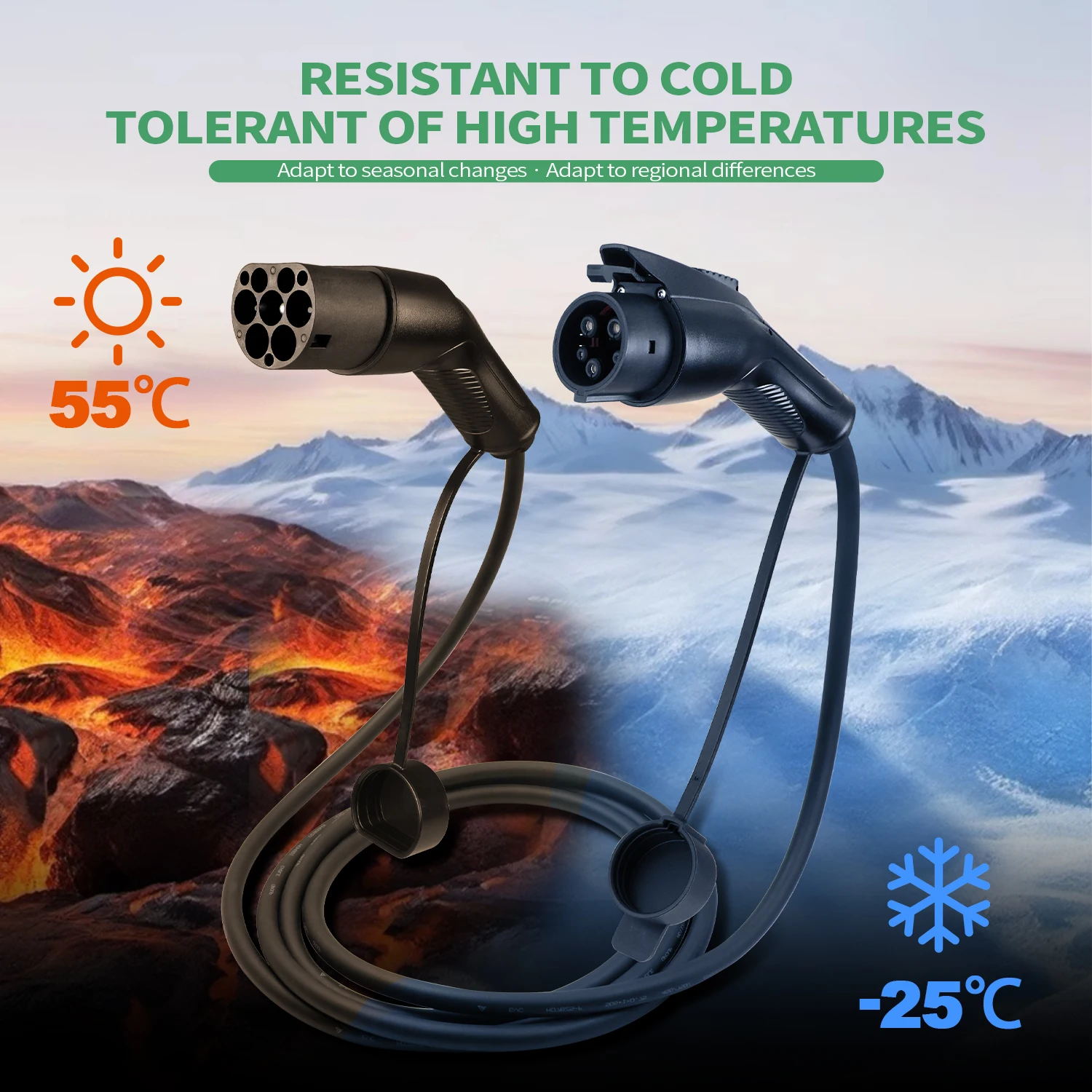 ISIGMA 16A 32A 1P IEC62196-2 Type2 إلى J1772 Type1 EV كابل شحن 5 متر لمحطة شحن السيارة الكهربائية #5