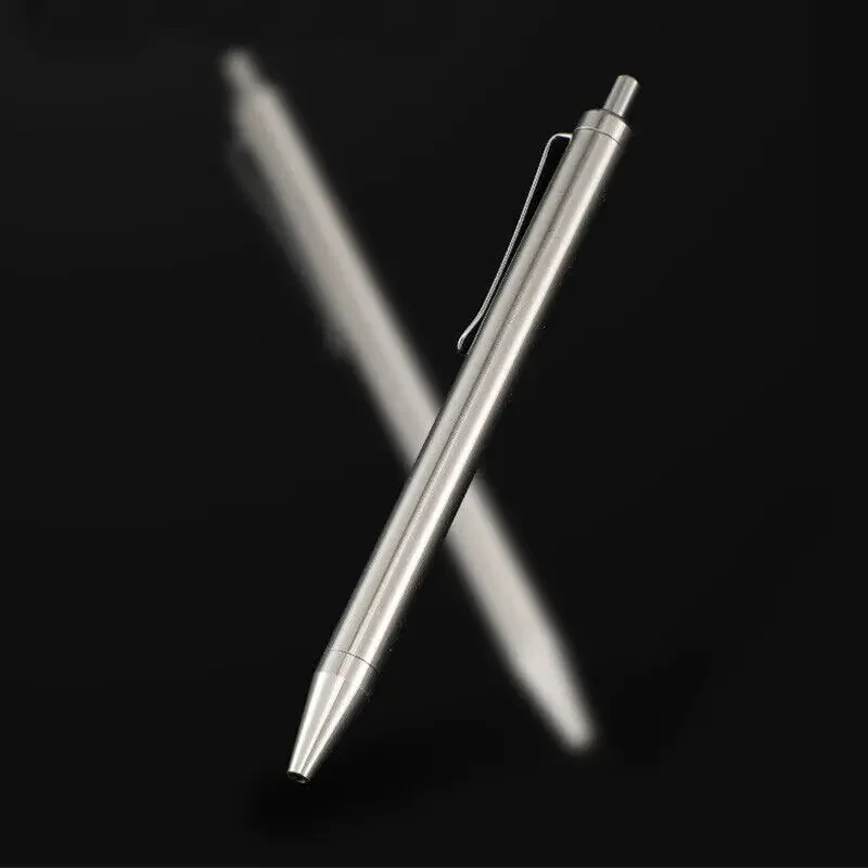 FEGVE Titanium Alloy Push Button Ballpoint Mechanical Business Stationery Pen Tactical