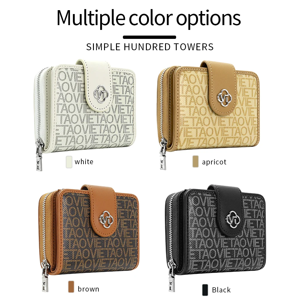 VIETAO женский роскошный кошелек из искусственной кожи, держатель для карт большой емкости с застежкой-молнией, просторный дизайн, в комплект входит портмоне, белый