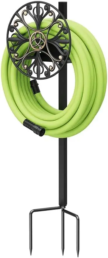 GOFORWILD Garden Decorative Hose Butler Sturdy Water Rack Durable Wall Hose Hanger Holds 125-Feet of 5/8-Inch