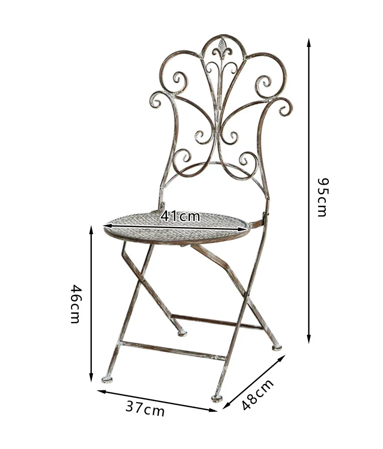 Factory Direct 2026 Old tables and chairs Outdoor leisure tables and chairs Retro wrought iron round table chairs Gardening with