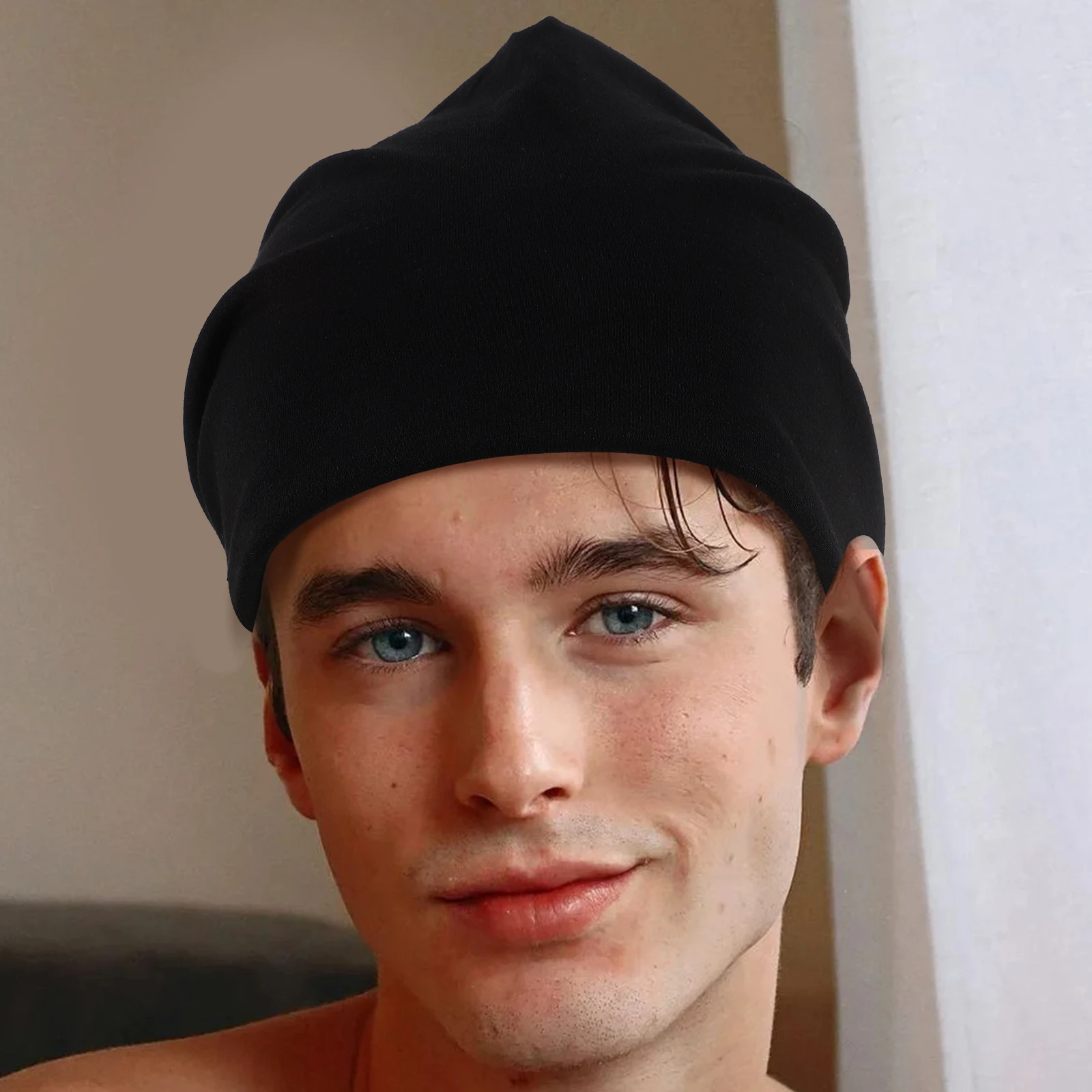 

Turban Hat for Men Beanie Cap Headwrap Double Layer Warm Comfortable Polyester Cycling Hat Outdoor Ski Hiking Bonnet Sleep
