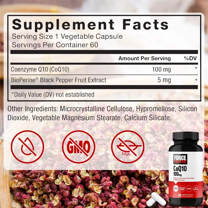 Coenzyme-Q10 Capsules, for Antioxidant, Heart, Brain & Cellular Energy