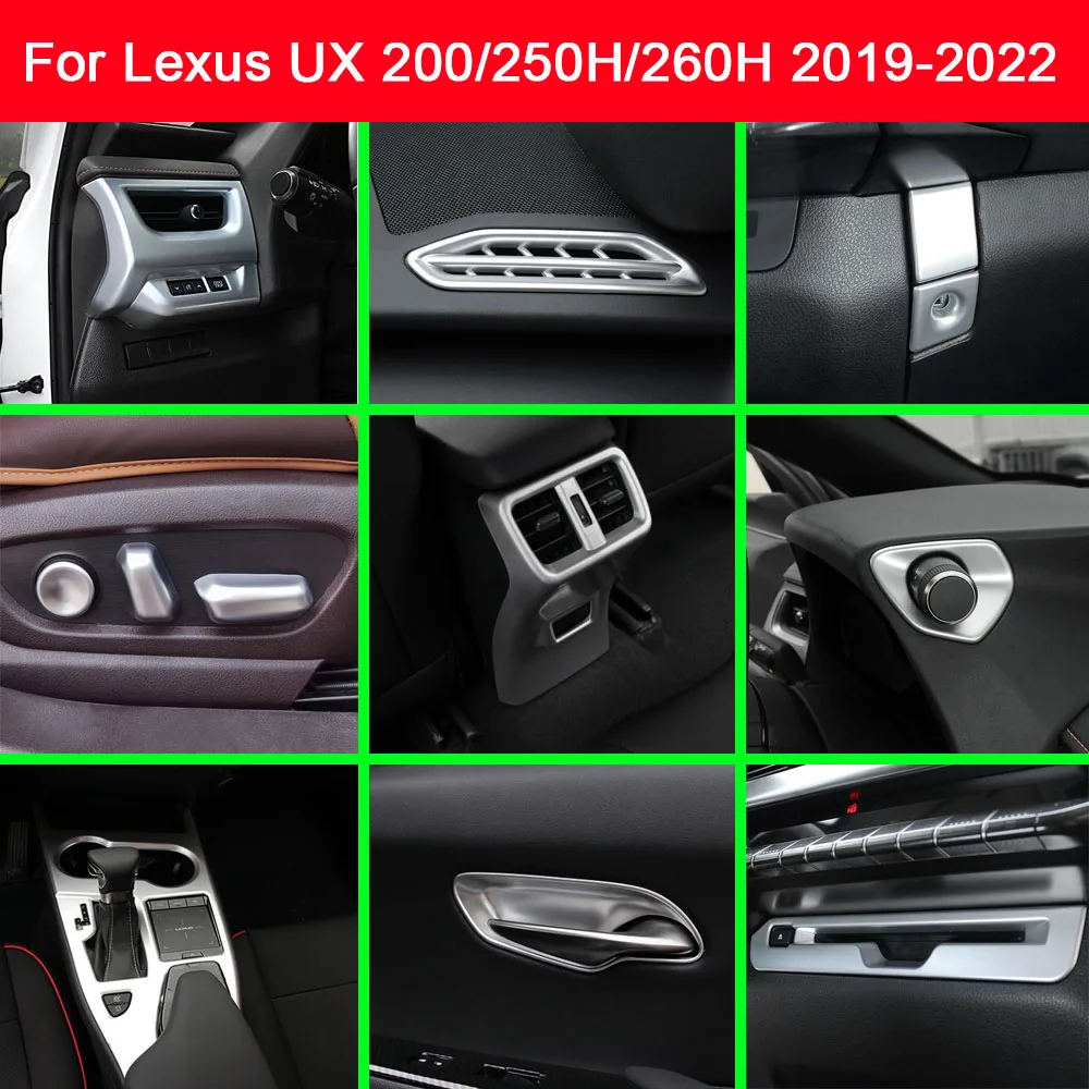 ABS Plastic Gear Box Park Handbrake Console Cover Trim Inner Door Handle Bowl Frame For Lexus UX 200/250H/260H 2019 2020-2022