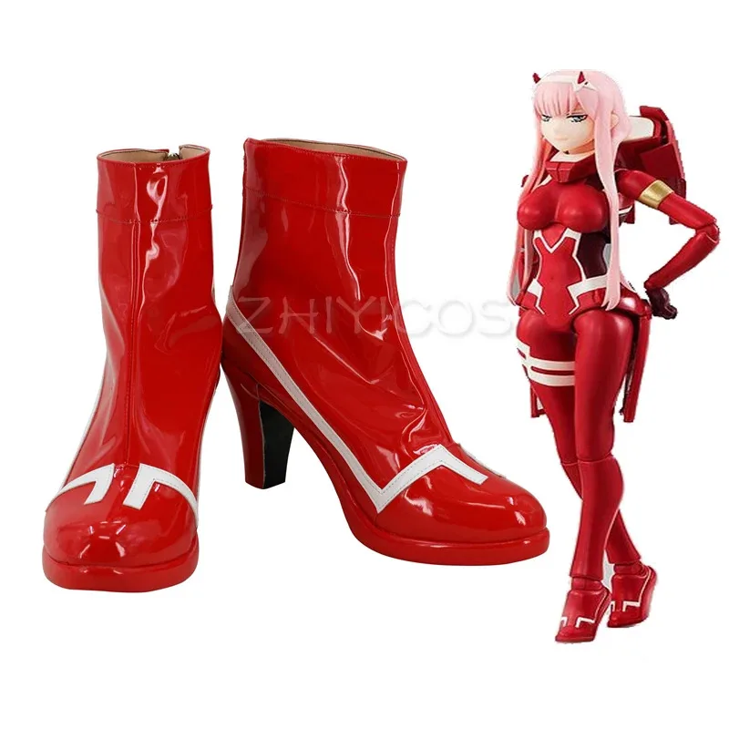 

New Anime DARLING in the FRANXX Cosplay Shoes 002 Zero Two Cosplay Boots High Heels Carnival/Halloween Party Shoes for Women