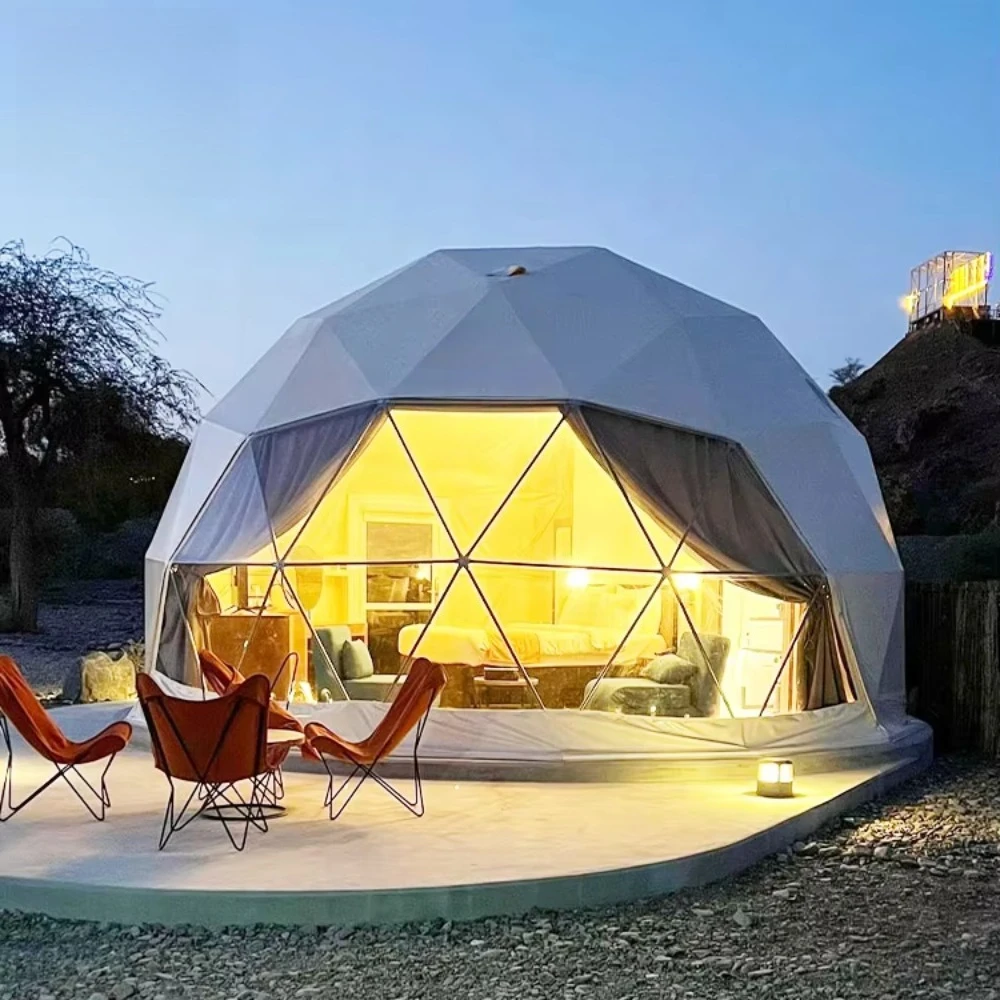 6m Luxury Dome Glamping Tent, Outdoor 3-4 People Hotel Tent, Custom Large Round Tent for Campsite