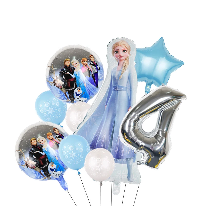 Disney Frozen Birthday Party Decorations Anna Elsa Snow Queen Girls Party Tableware Balloons Supplies Paper Napkins Plates Cups