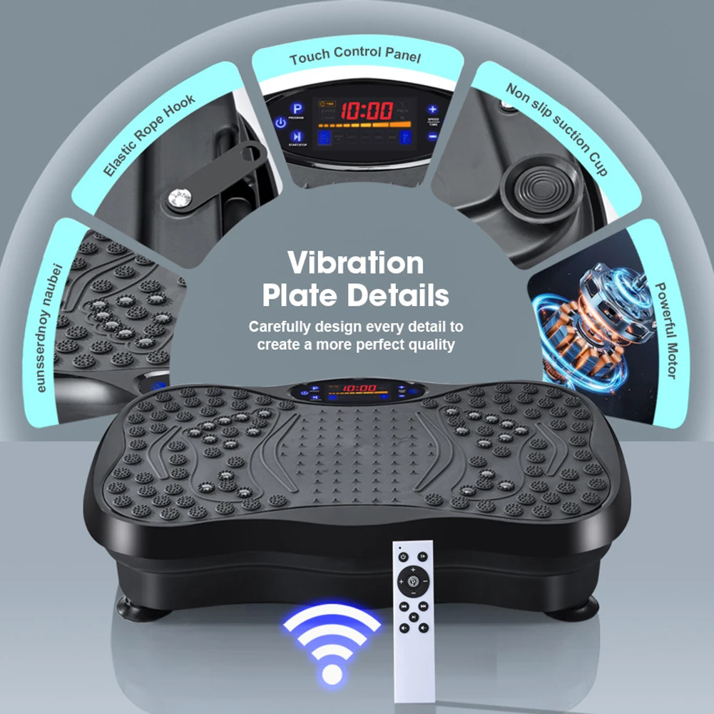 Vibration Plate Exercise Machine Remote Fat Shaking Machine Bluetooth-Compatible Speaker 1-120 Speeds Adjustable for Weight Loss