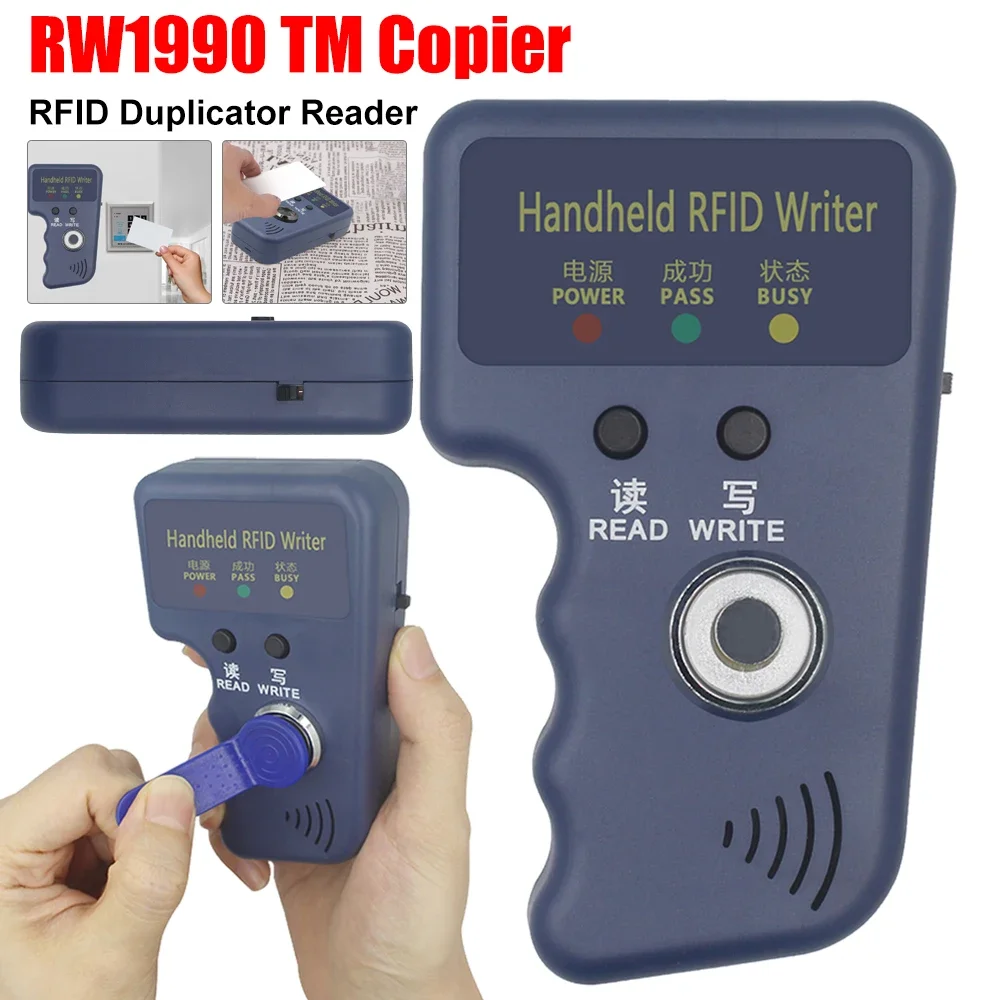 RW1990 TM rfid copier cloner TM1990 ibutton DS-1990A I-Button Handheld 125KHzT5577EM4305EM4100Keys Tag Card duplicator Reader