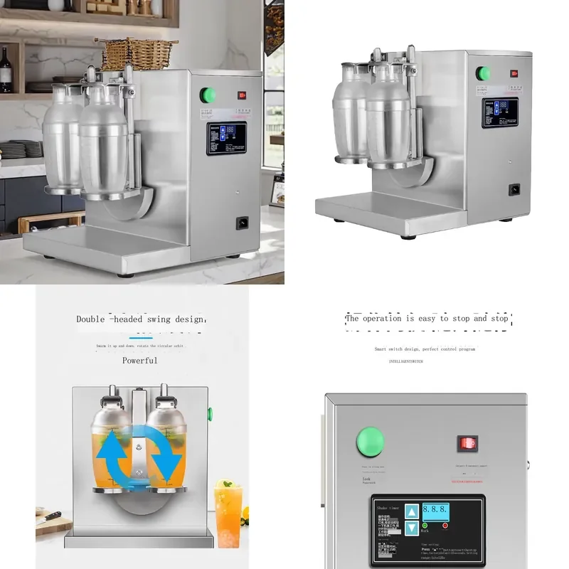 for Milk Tea Shaker Double Cup Stainless Steel Bubble Tea Shaker Cocktail Mixer Bar Tool for Making Boba Drinks and Beverages