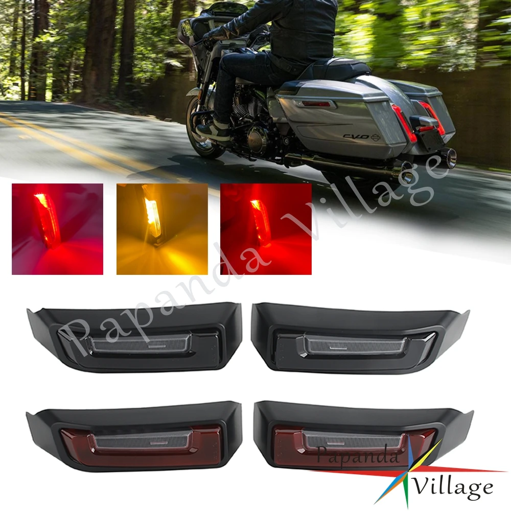 Motorcycle Red Rear Fender Run Brake Turn Lamp Saddlebag Side Filler Light For Harley Touring Road Glide CVO 2024 Indicator Lamp