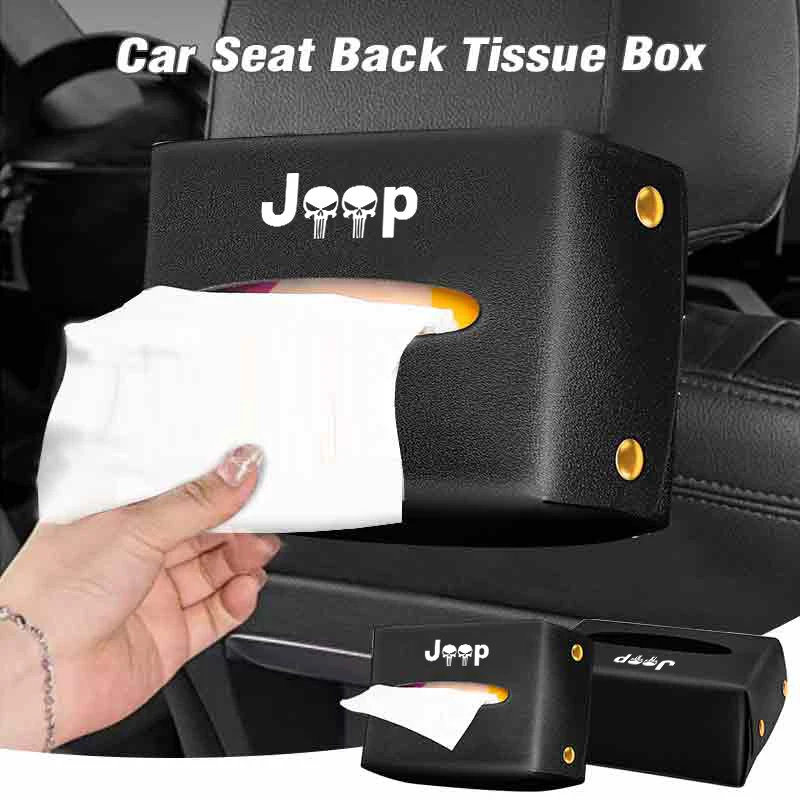 

Car Tissue Box Armrest Storage Case Seatback Napkin Holder Accessories For Grand Cherokee Compass Patriot Renegade Wrangler