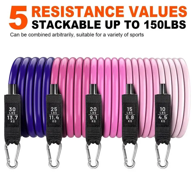 Fitness Bands Set 11pcs Pull Up Resistance Bands Weight Bands For Working Out Body Stretching Elastic Bands For Home Gym