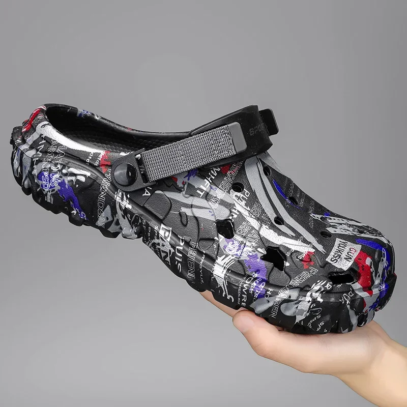 

Plus Size 47 Summer Men Sandals Clogs Outdoor Garden Clogs Hole Shoes Male Casual Shoes Water Shoes Comfort Home Soft Slippers