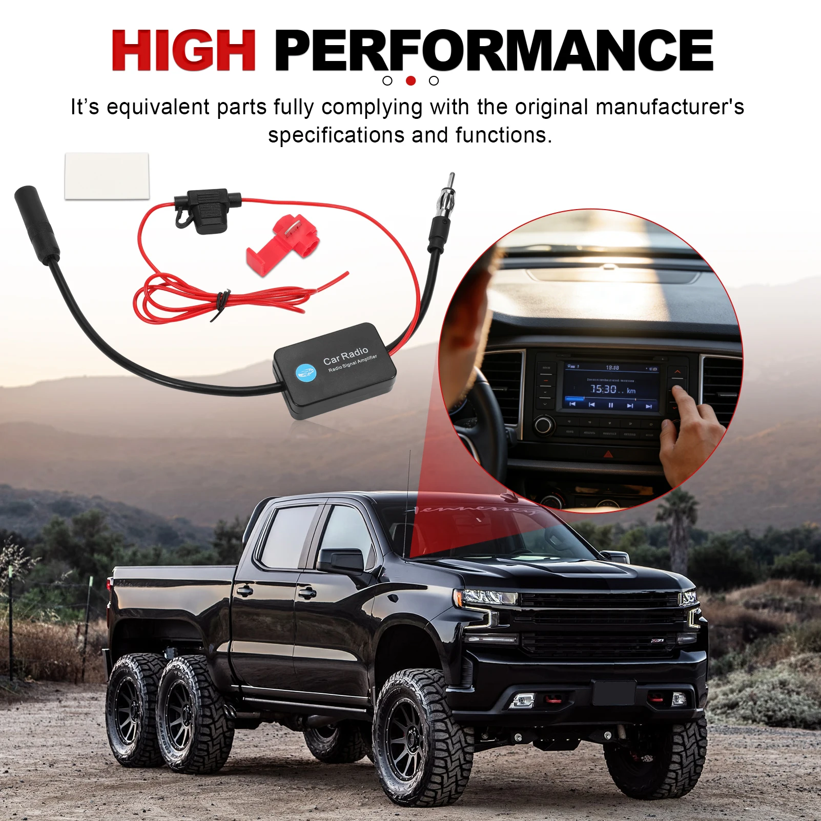 Universal Car Antenna Radio Booster Amp Practical FM Signal Amplifier Automobile Parts Practical