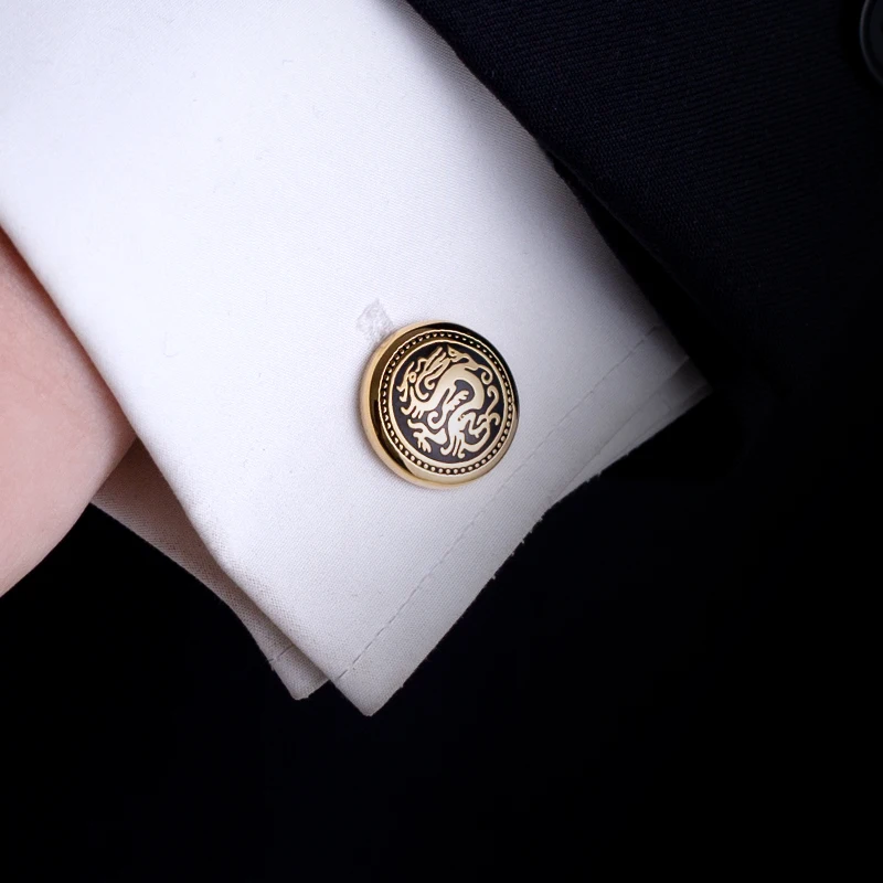 KFLK Jewelry French shirt cufflink for mens Brand Chinese Dragon Cuff link Luxury Wedding Button High Quality