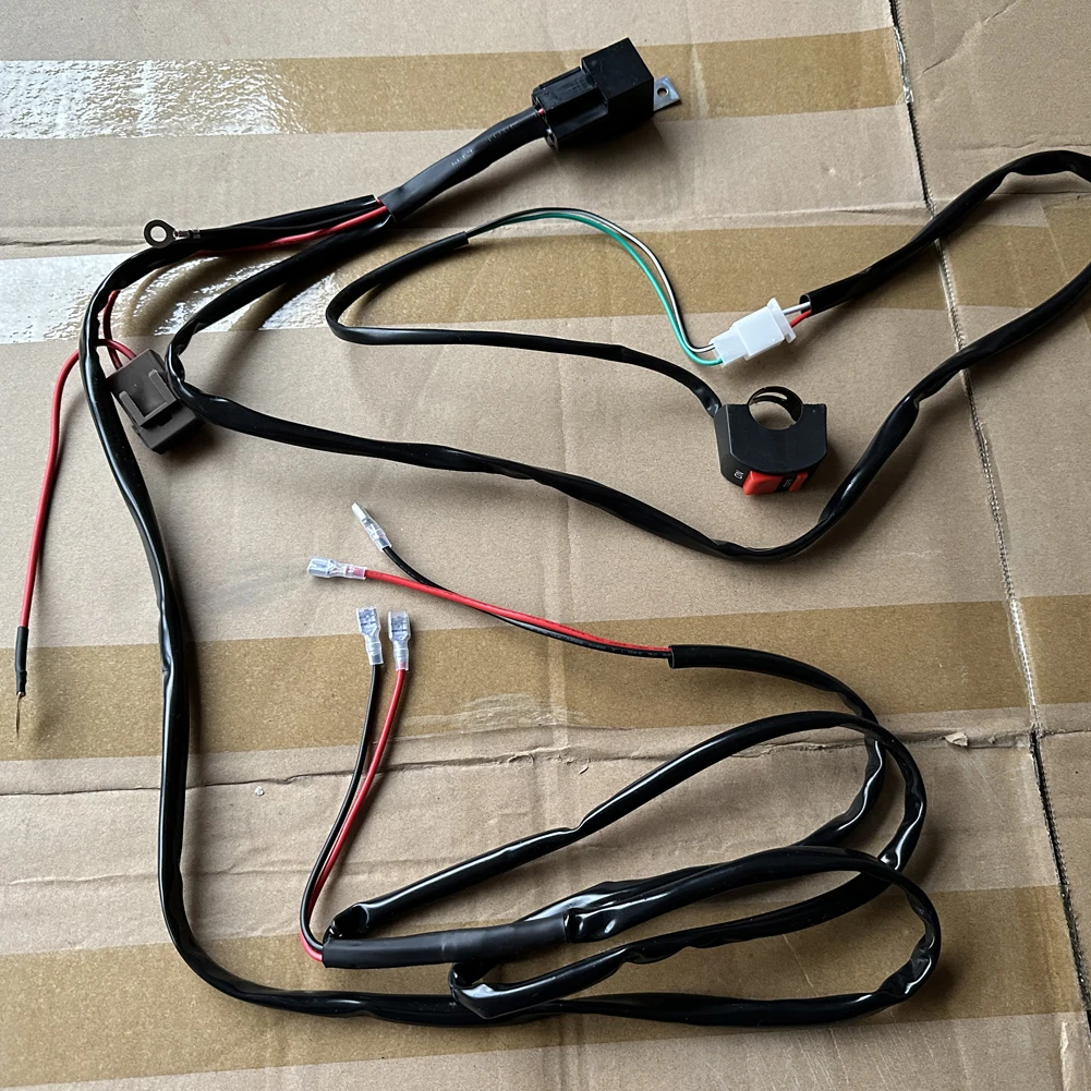 دراجة نارية الضباب ضوء الأسلاك تسخير LED مصباح كشافات تجديد التبديل التتابع سلك دراجة نارية الأضواء كابل استبدال الملحقات #4