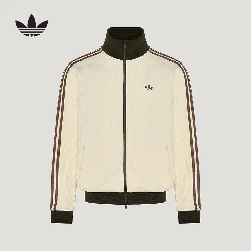 Adidas jacket clover autumn neutral waffle loose sport top jacket LD6433