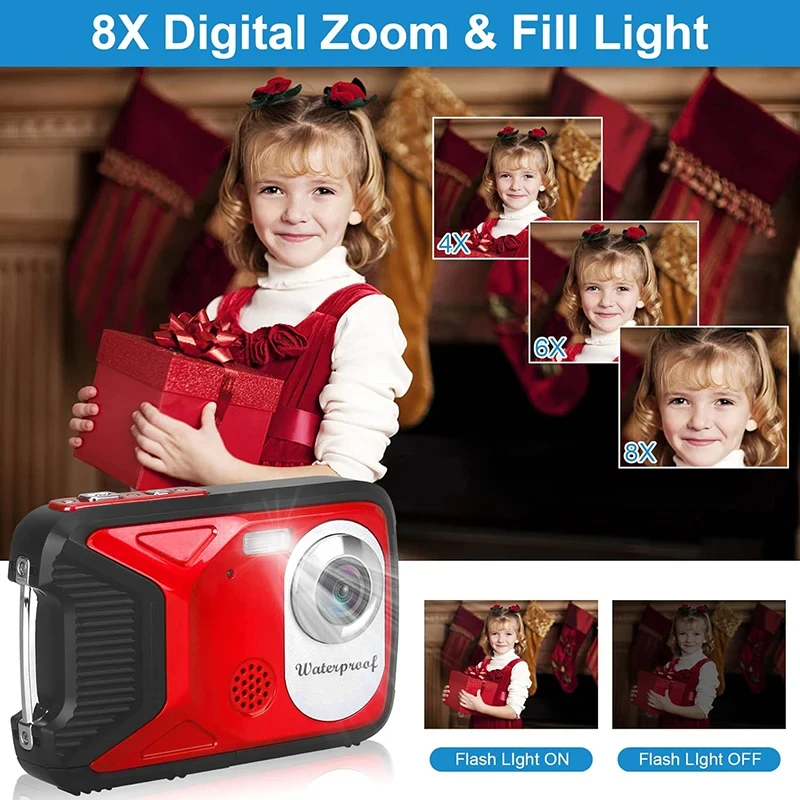 Waterproof Digital Camera HD 1080P 2.8in Compact Digital Camera for Kids Point and Shoot Camera Portable Camera for Boys Girls