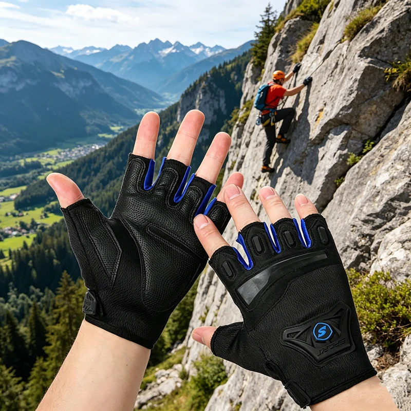 Anti-Slip Fitness Cycling Gloves Wear-Resistant Outdoor Tactical Sports Climbing Half Finger Gloves for Active Use
