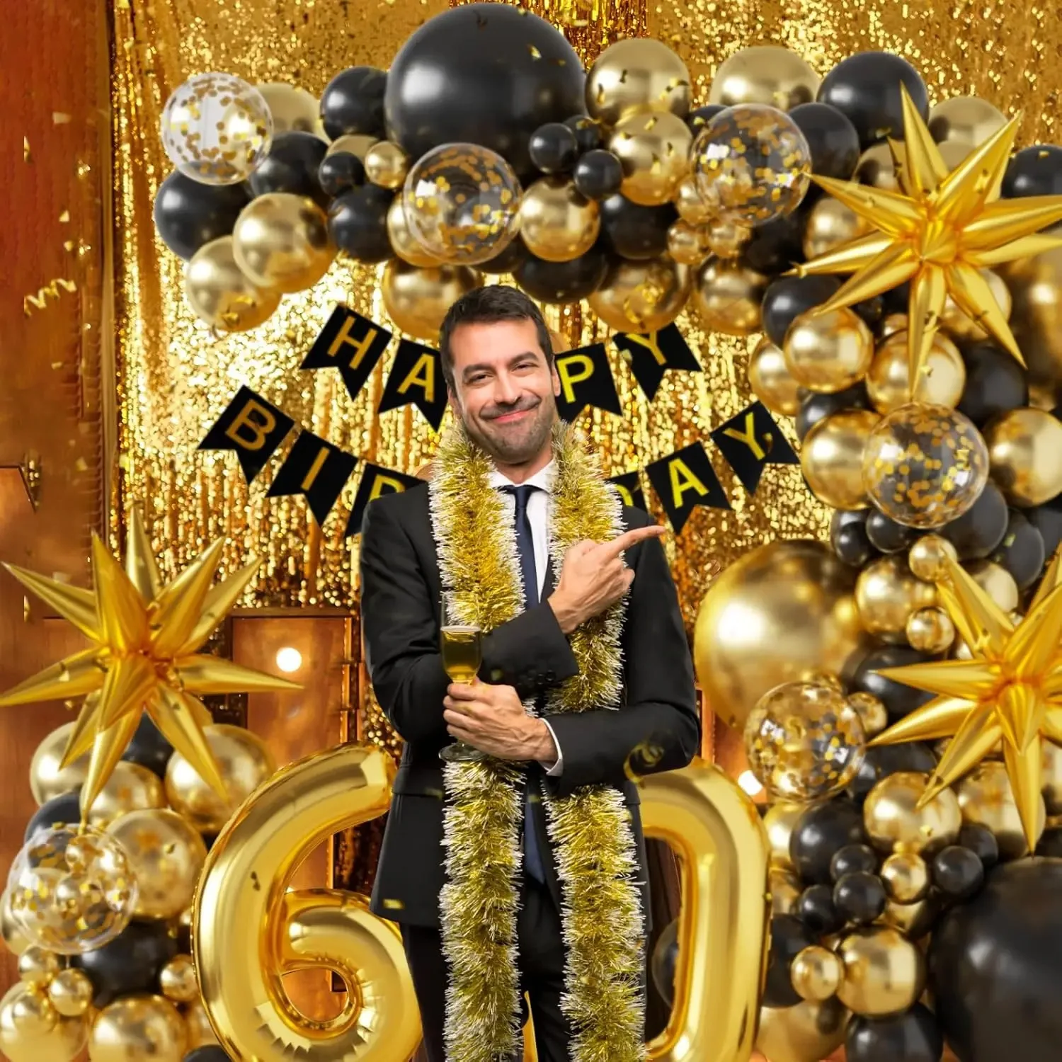40/50/60th Birthday Decoration - огляд і ціна Party Banner Gold