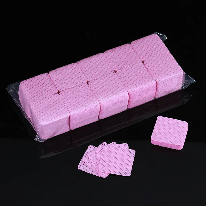 1000 قطعة مناديل الأظافر الملونة خالية من الوبر مسمار مزيل طلاء الأظافر منصات ماصة لينة رمش تمديد الغراء مناديل التنظيف إزالة ماني