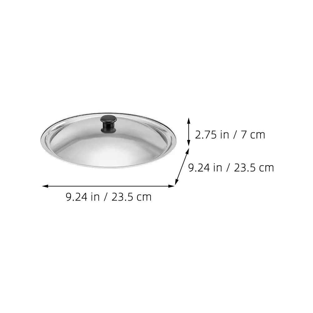 

23.5cm Stainless Steel Pot Lid Universal Fit Replacement for Cookware Pans Skillets Frying Pan Cover Kitchen Must Have Accessory