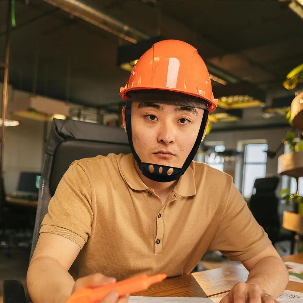 2Pcs Safety Hard Hat Chin Strap Black Elastic Y-Shape Chin Cup Dual Ear Support Multi-Point Adjustment for Industrial