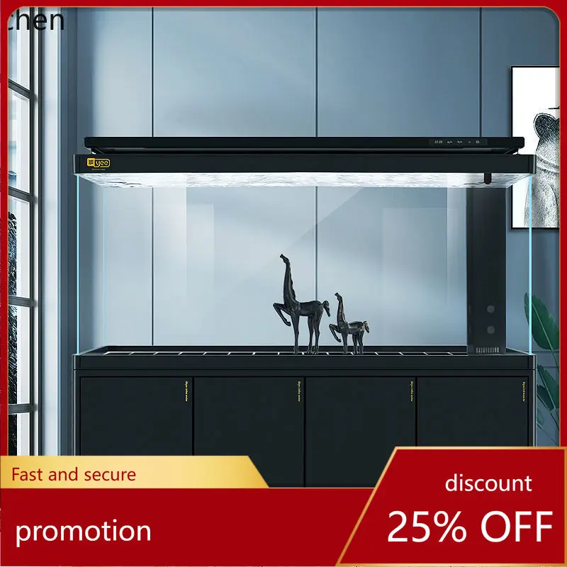 

CZ Widened Arowana Fish Tank Large Medium Aquarium Bottom Filter Office Ecological Glass Large Fish Tank Living Room