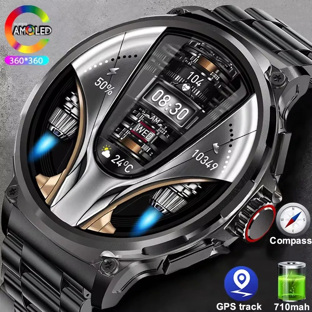 

2024 New Outdoor Sports Fitness GPS Track Smartwatch HD Bluetooth Call 710 mah IP68 Waterproof Blood Pressure Blood Oxygen Watch