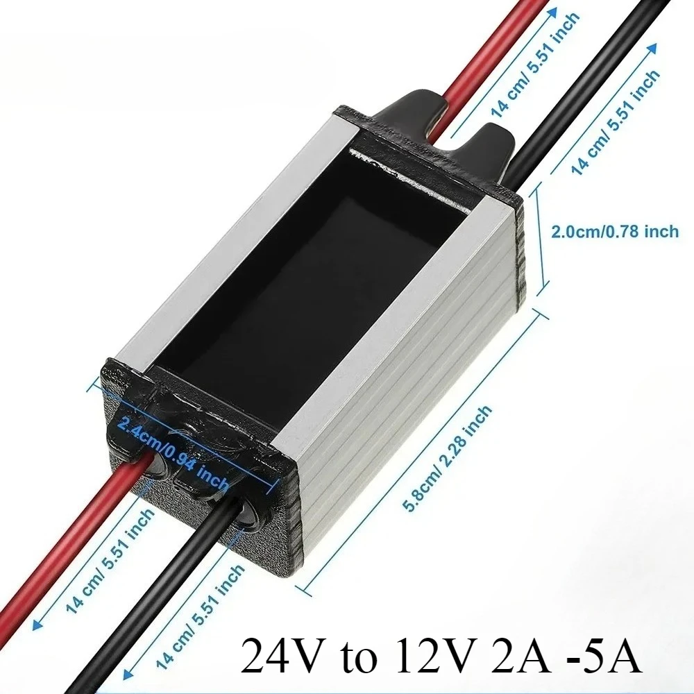 24V to 12V 2A -5A Power Buck Converter Voltage Transformer Waterproof Regulator Reducer Module Power Supply DC Buck Converter