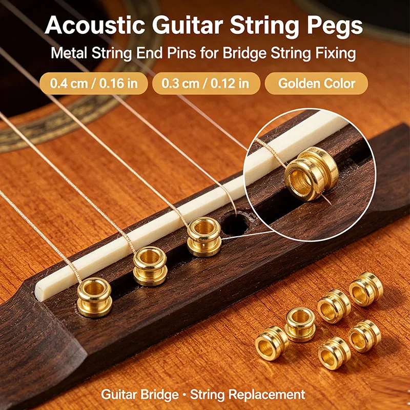 50 Pcs Guitar Precision Beads Folk Acoustic Accessories Tail Component Metal Beaded Components Parts Bridge