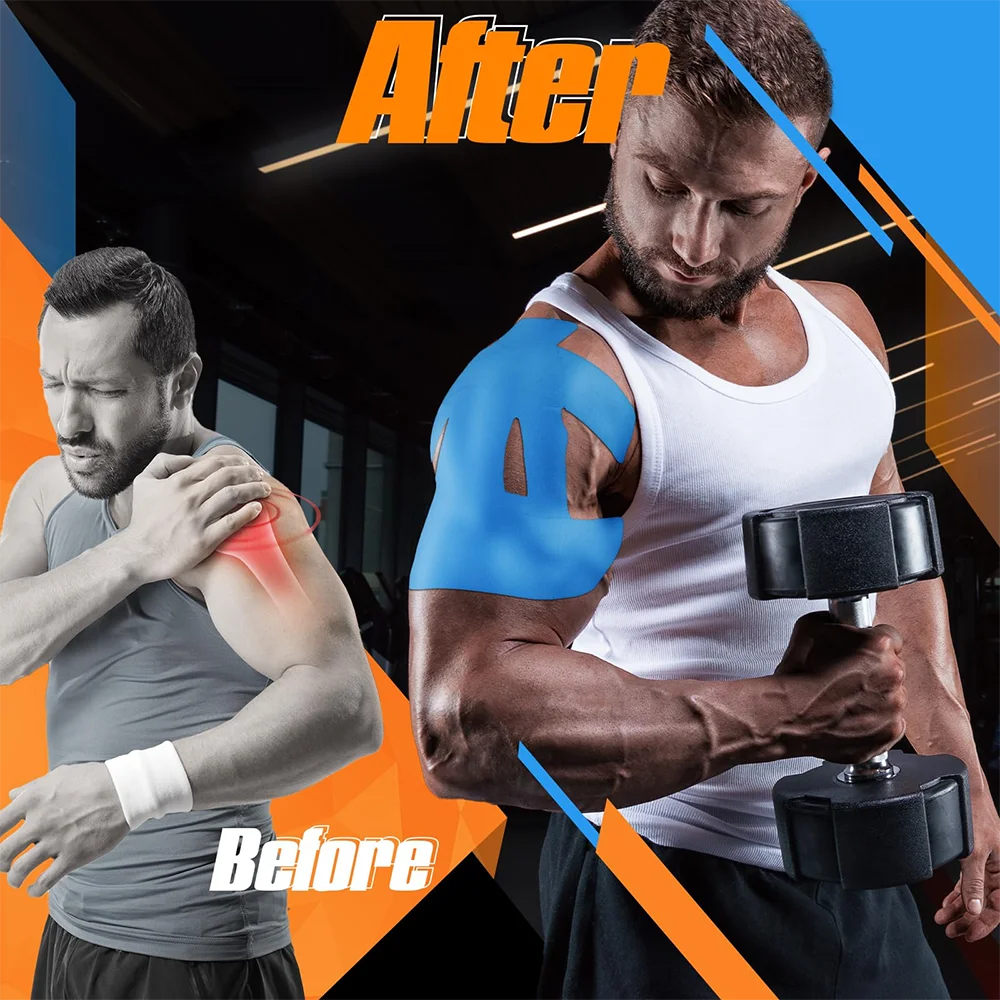 10 PCS Kinesiology Tape for Shoulder Precut,Shoulder Tape -Waterproof & Breathable, Enhance Elastic Sports Tape for Pain Support