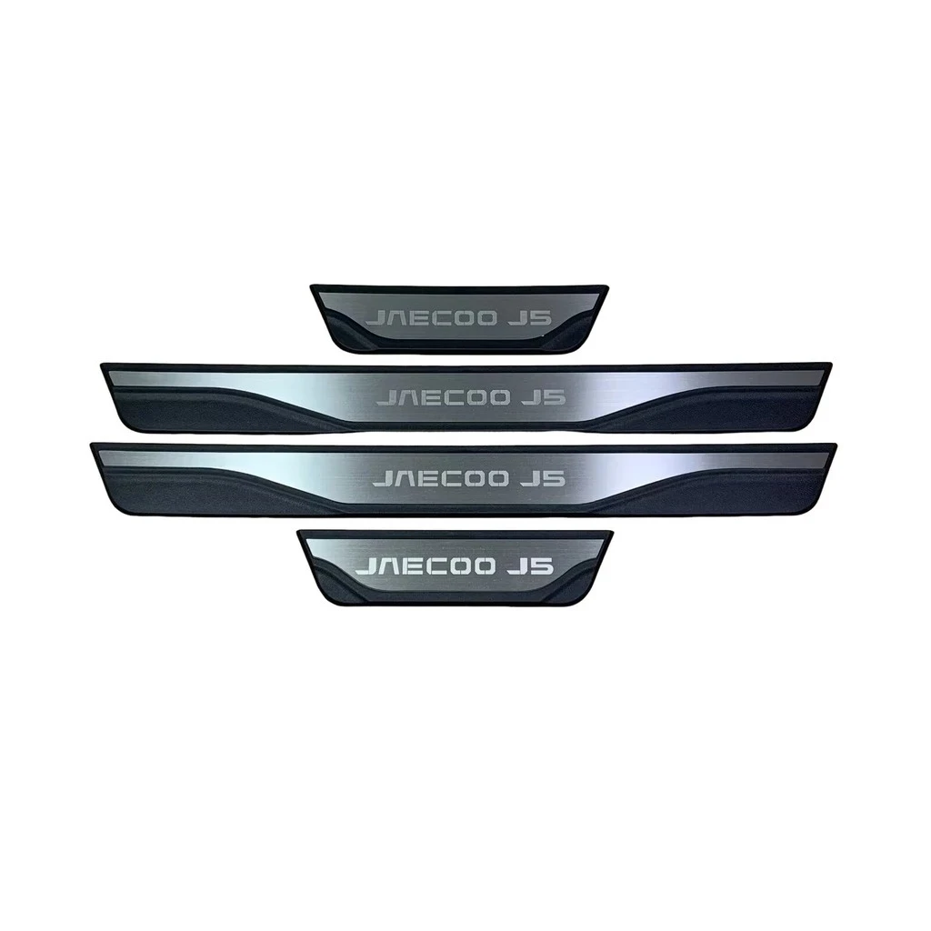 For JAECOO J5 2025 2026 Accessories Car Stainless Steel Plastic Door Sill Pedal Auto Welcome Scuff Plate Cover Sticker 4PCS