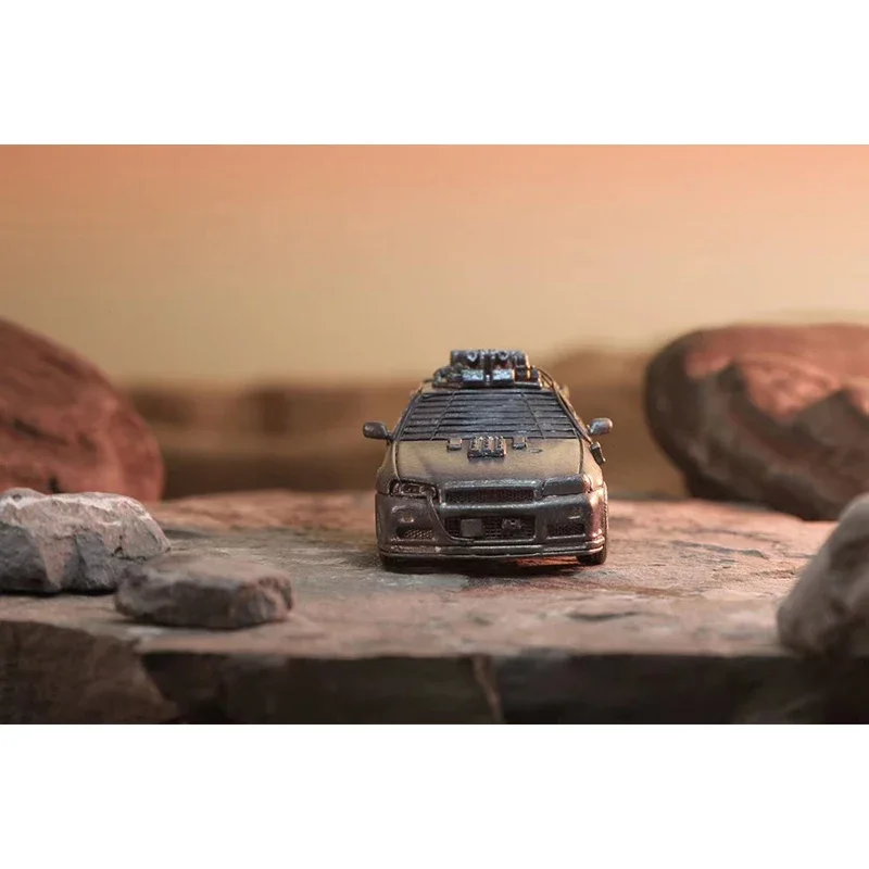 SH 1:64 Skyline GTR R34 Doomsday Wasteland Diecast Diorama Model Collection Miniature Carros Toys Stance Hunters