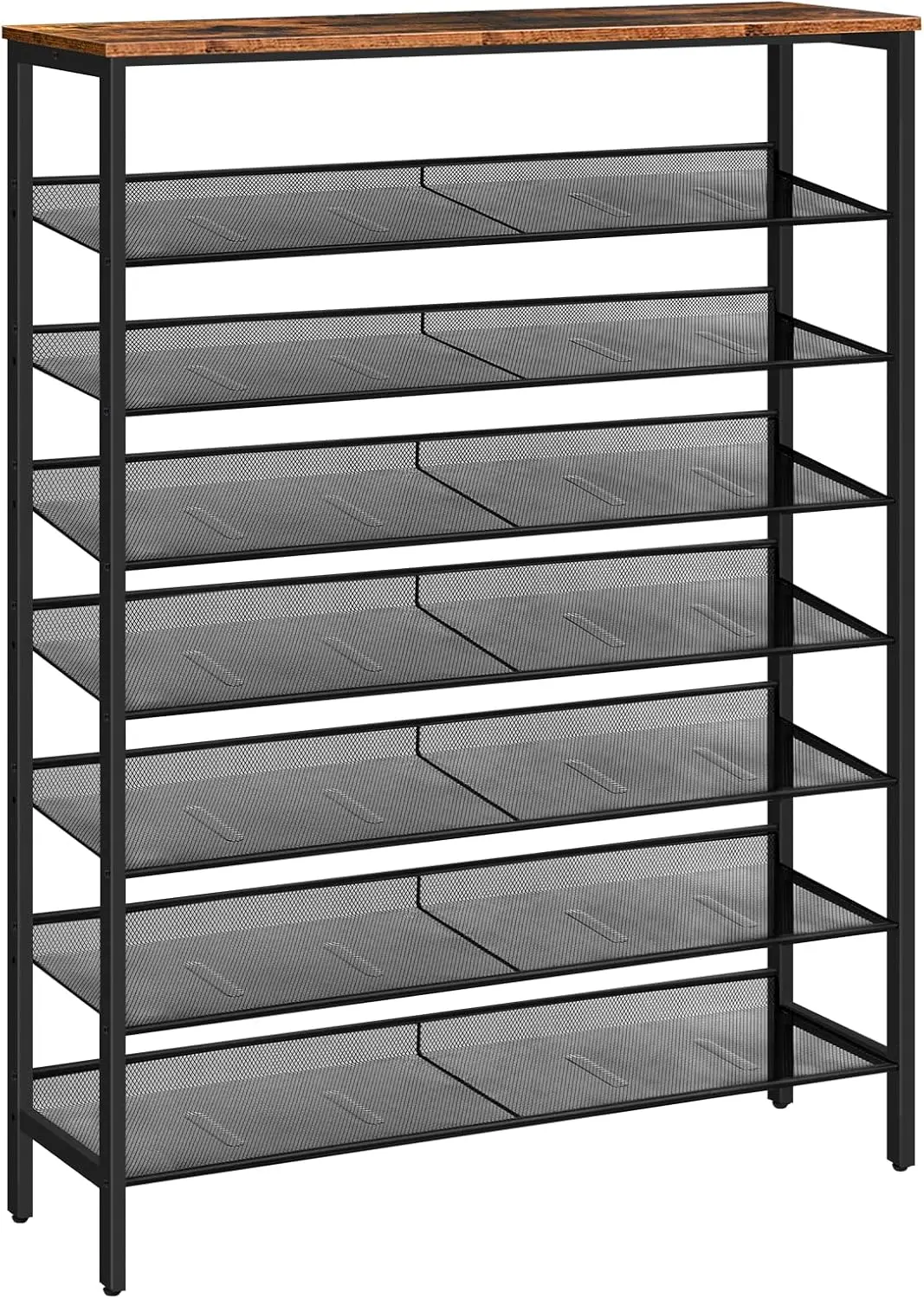 8-Tier Shoe Rack Organizer, Large Capacity Metal Shoe Shelf, Sturdy Shoe Storage with Top Shelf, for 32-40 Pairs of Shoes, Space